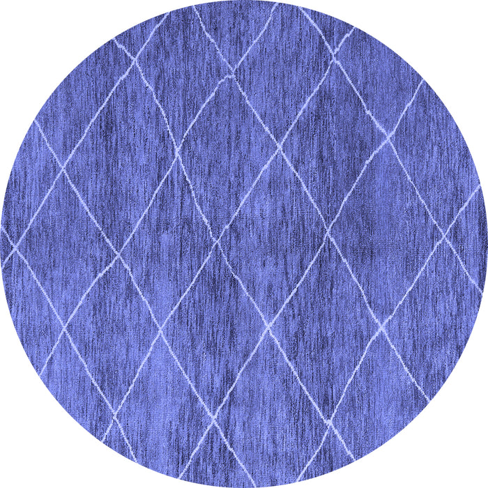 Round Machine Washable Abstract Blue Modern Rug, wshabs5254blu