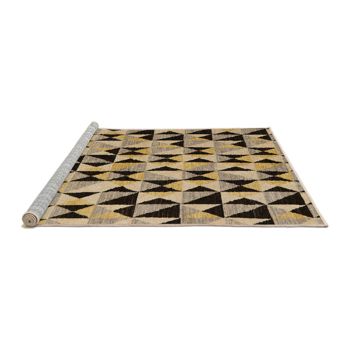 Sideview of Machine Washable Abstract Dark Brown Rug, wshabs5255