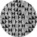 Round Abstract Gray Modern Rug, abs5255gry