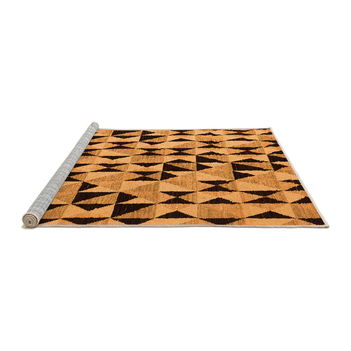 Sideview of Machine Washable Abstract Orange Modern Area Rugs, wshabs5255org
