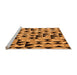 Sideview of Machine Washable Abstract Orange Modern Area Rugs, wshabs5255org