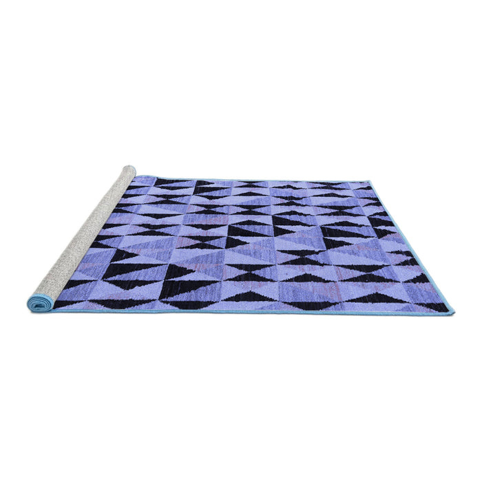 Sideview of Machine Washable Abstract Blue Modern Rug, wshabs5255blu