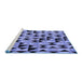 Sideview of Machine Washable Abstract Blue Modern Rug, wshabs5255blu