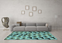 Machine Washable Abstract Light Blue Modern Rug, wshabs5255lblu