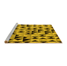 Sideview of Machine Washable Abstract Yellow Modern Rug, wshabs5255yw