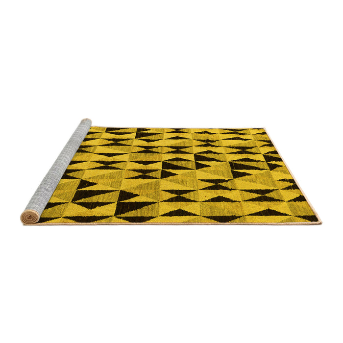 Sideview of Machine Washable Abstract Yellow Modern Rug, wshabs5255yw