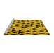 Sideview of Machine Washable Abstract Yellow Modern Rug, wshabs5255yw