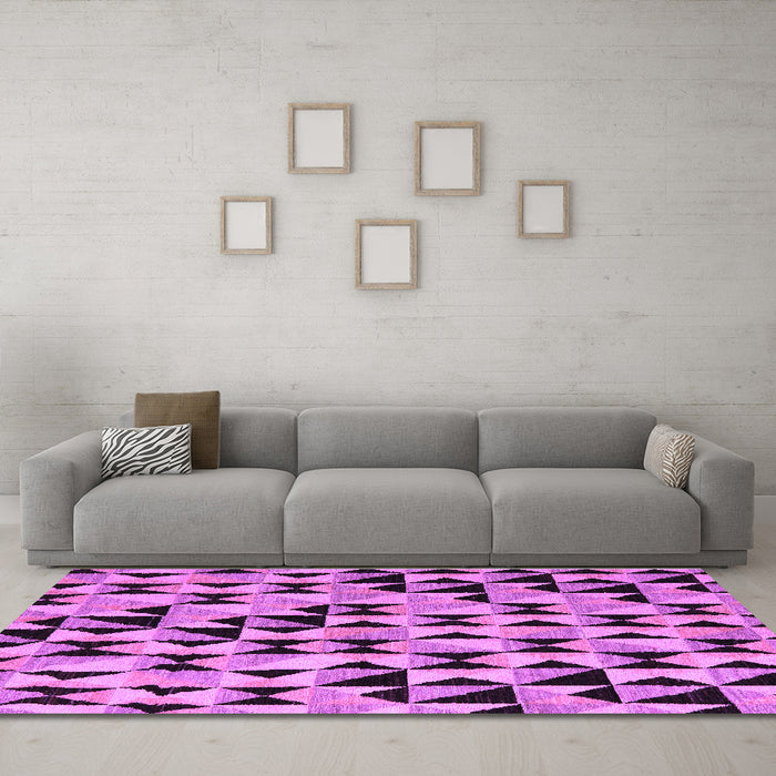 Machine Washable Abstract Purple Modern Area Rugs in a Living Room, wshabs5255pur
