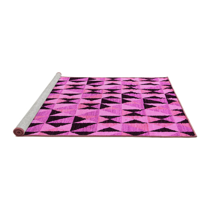 Sideview of Machine Washable Abstract Pink Modern Rug, wshabs5255pnk