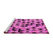 Sideview of Machine Washable Abstract Pink Modern Rug, wshabs5255pnk