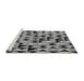 Sideview of Machine Washable Abstract Gray Modern Rug, wshabs5255gry