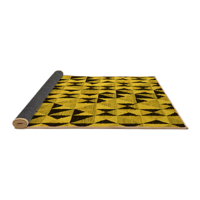 Sideview of Abstract Yellow Modern Rug, abs5255yw