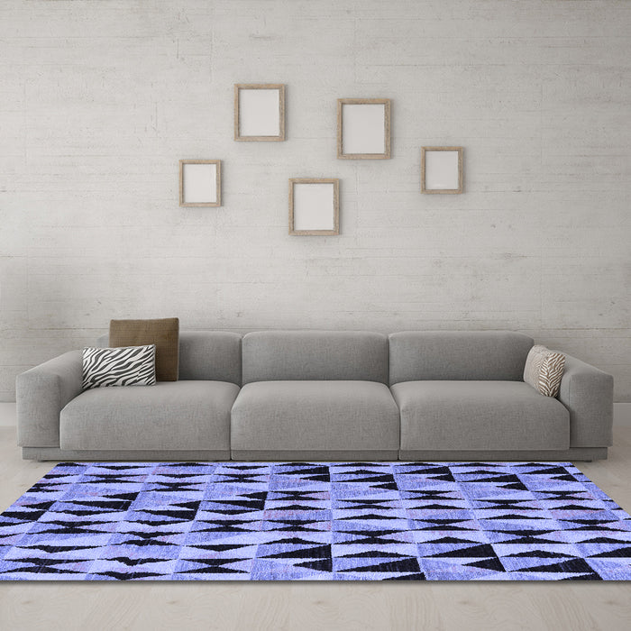 Machine Washable Abstract Blue Modern Rug in a Living Room, wshabs5255blu