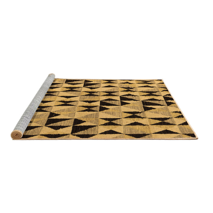 Sideview of Machine Washable Abstract Brown Modern Rug, wshabs5255brn