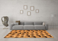 Machine Washable Abstract Orange Modern Rug, wshabs5255org