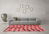 Machine Washable Abstract Red Modern Rug, wshabs5255red