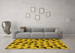 Machine Washable Abstract Yellow Modern Rug in a Living Room, wshabs5255yw