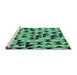 Sideview of Machine Washable Abstract Turquoise Modern Area Rugs, wshabs5255turq