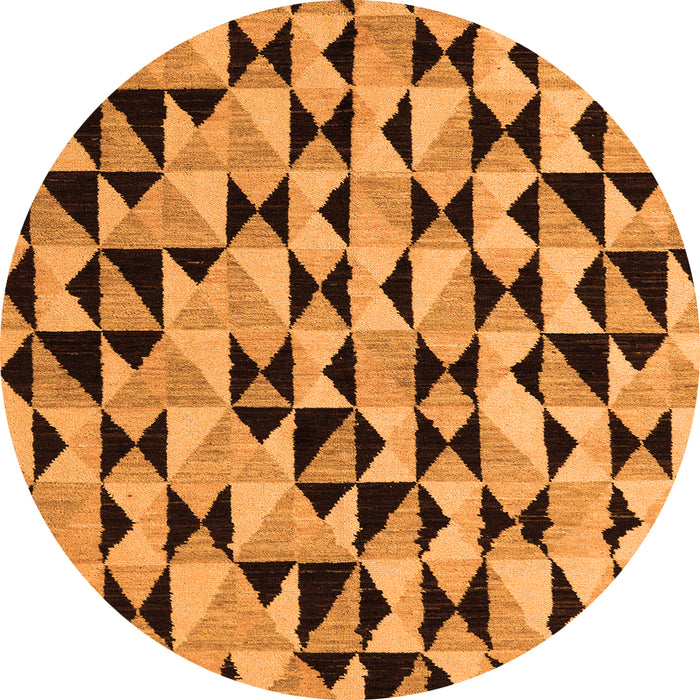 Round Abstract Orange Modern Rug, abs5255org