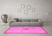 Machine Washable Abstract Pink Modern Rug, wshabs5256pnk
