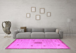 Machine Washable Abstract Purple Modern Area Rugs in a Living Room, wshabs5256pur