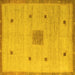 Square Abstract Yellow Modern Rug, abs5256yw