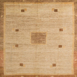Square Machine Washable Abstract Orange Rug, wshabs5256