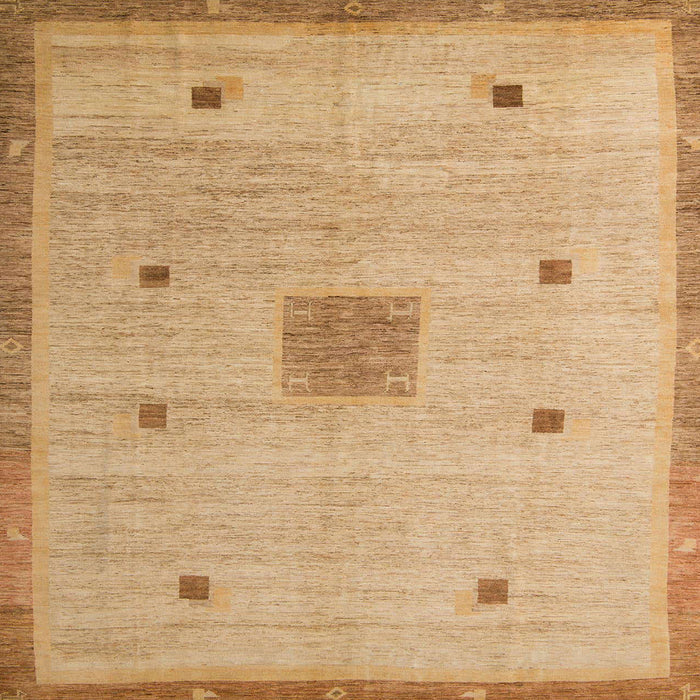 Square Machine Washable Abstract Orange Rug, wshabs5256