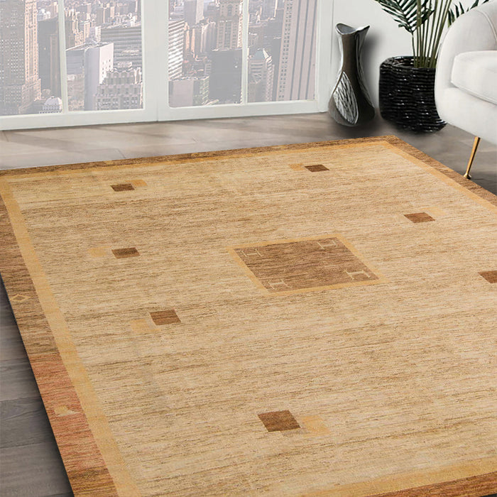 Abstract Orange Modern Rug in Family Room, abs5256