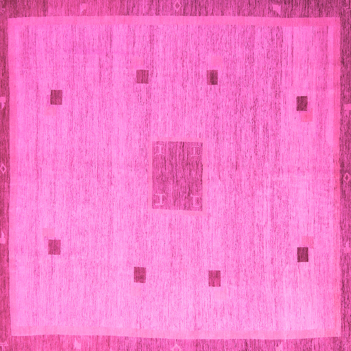 Square Machine Washable Abstract Pink Modern Rug, wshabs5256pnk