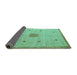 Sideview of Abstract Turquoise Modern Rug, abs5256turq