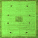 Square Machine Washable Abstract Green Modern Area Rugs, wshabs5256grn