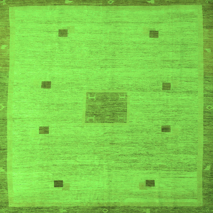Square Abstract Green Modern Rug, abs5256grn