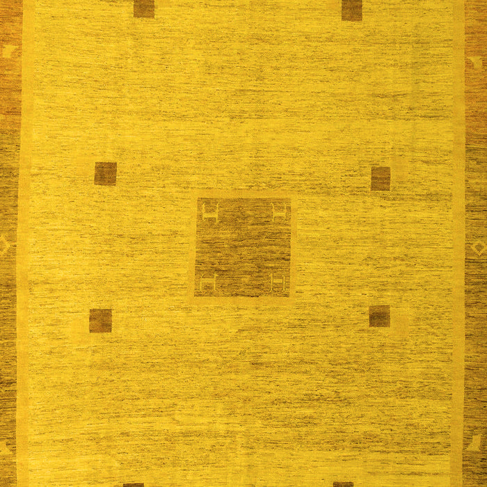 Machine Washable Abstract Yellow Modern Rug, wshabs5256yw