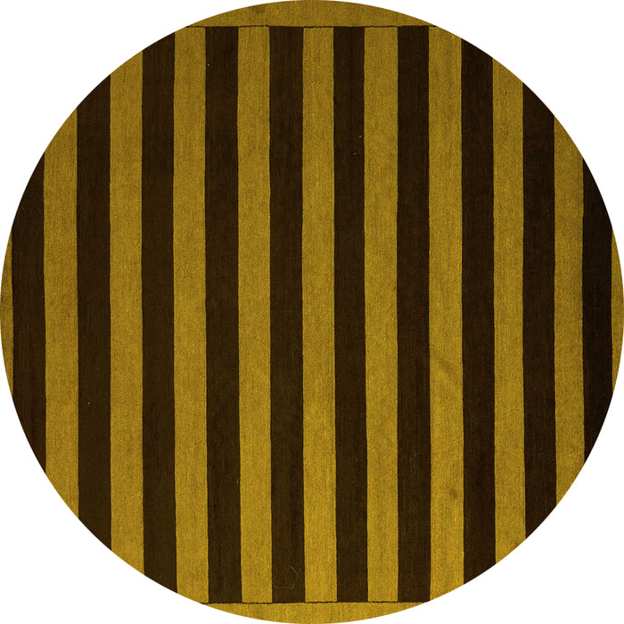 Round Machine Washable Abstract Yellow Modern Rug, wshabs5257yw