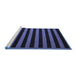 Sideview of Machine Washable Abstract Blue Modern Rug, wshabs5257blu