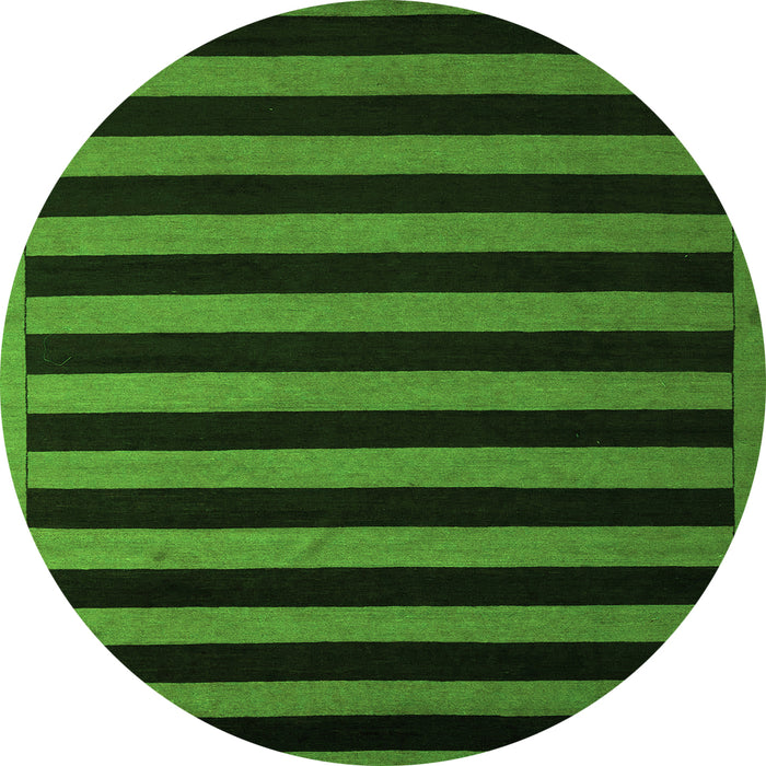 Round Machine Washable Abstract Green Modern Area Rugs, wshabs5257grn