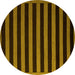 Round Abstract Yellow Modern Rug, abs5257yw