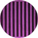 Round Machine Washable Abstract Purple Modern Area Rugs, wshabs5257pur