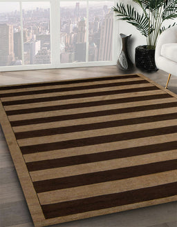 Abstract Light Brown Modern Rug in Family Room, abs5257