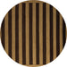 Round Abstract Brown Modern Rug, abs5257brn