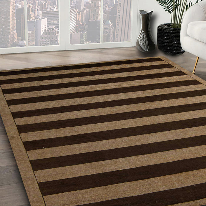 Abstract Light Brown Modern Rug in Family Room, abs5257