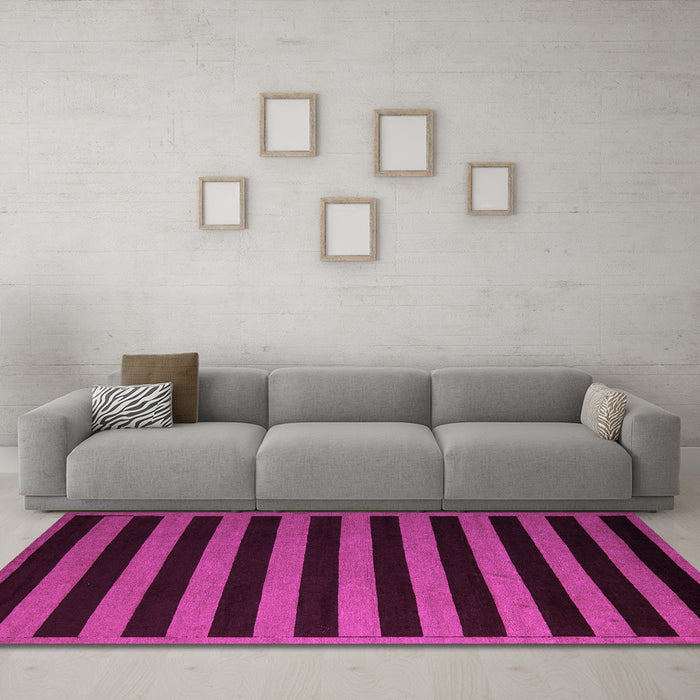 Machine Washable Abstract Pink Modern Rug in a Living Room, wshabs5257pnk