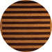 Round Abstract Orange Modern Rug, abs5257org