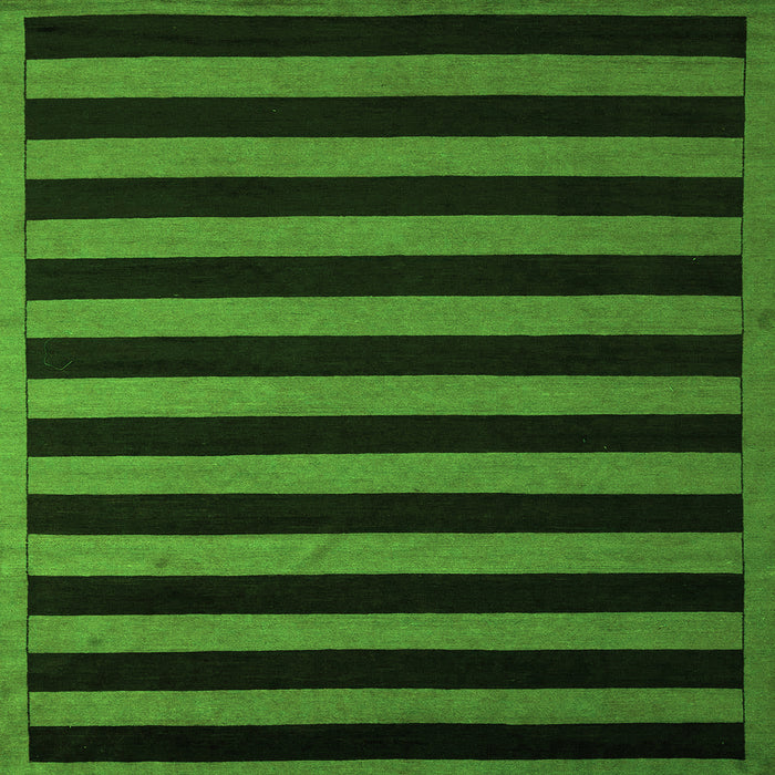 Square Machine Washable Abstract Green Modern Area Rugs, wshabs5257grn