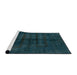 Sideview of Machine Washable Abstract Medium Teal Green Rug, wshabs5258