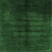 Square Machine Washable Abstract Emerald Green Modern Area Rugs, wshabs5258emgrn