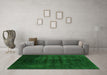 Machine Washable Abstract Green Modern Area Rugs in a Living Room,, wshabs5258grn