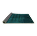 Sideview of Abstract Turquoise Modern Rug, abs5258turq