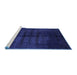 Sideview of Machine Washable Abstract Blue Modern Rug, wshabs5258blu